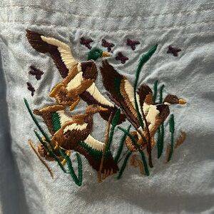 Vintage 90s Embroidered Mallard Button Up